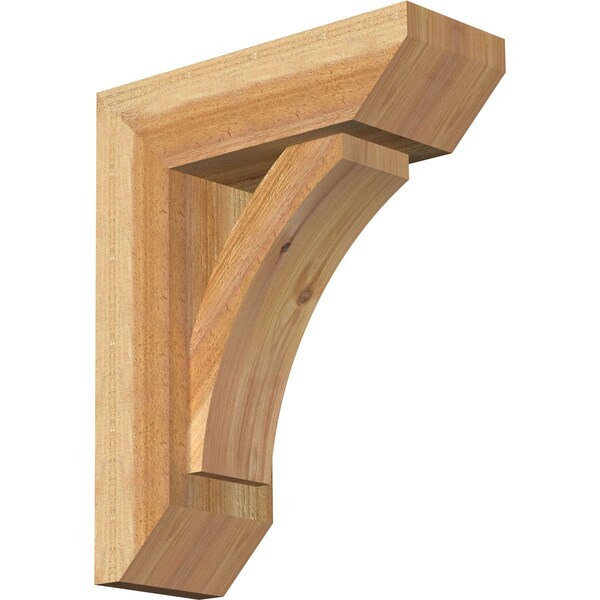 Ekena Millwork Thorton Slat Rough Sawn Bracket w/ Offset Brace, Western Red Cedar, 6"W x 16"D x 20"H BKT0604X16X20THR06RWR - main